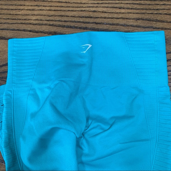 Gymshark Womens Teal Seamless Cutout Leggings Small EUC Perforated High Waisted - Picture 2 of 7